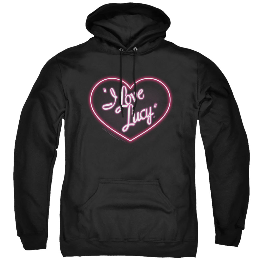 I Love Lucy Neon Logo Mens Hoodie Black