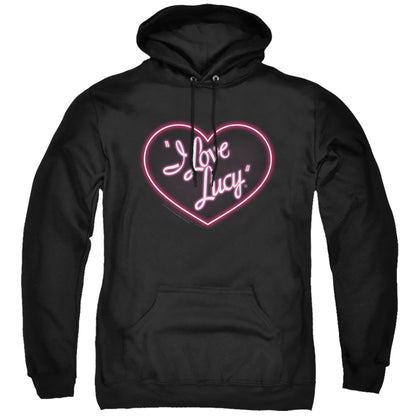 I Love Lucy Neon Logo Mens Hoodie Black