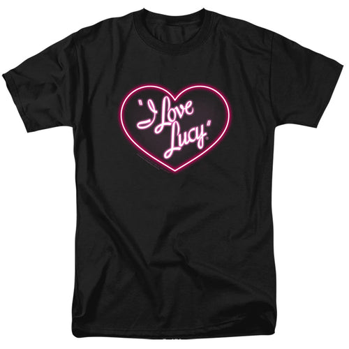 I Love Lucy Neon Logo Mens T Shirt Black