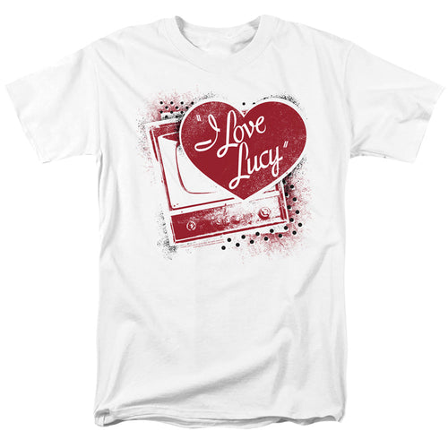 I Love Lucy Spray Paint Heart Mens T Shirt White