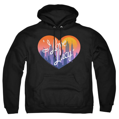I Love Lucy Heart Of The City Mens Hoodie Black