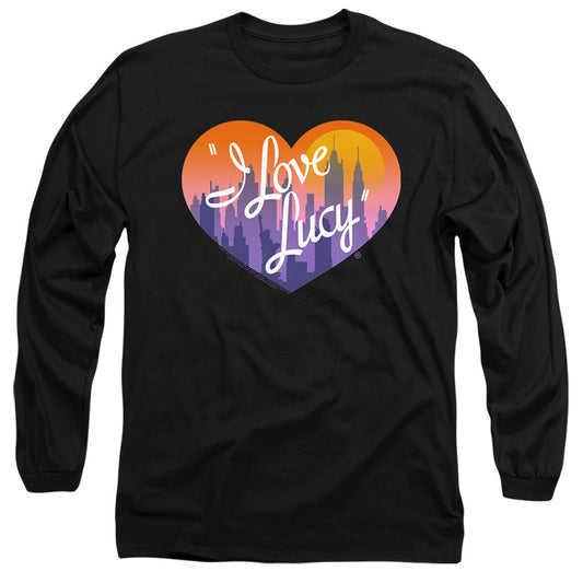I Love Lucy Heart Of The City Mens Long Sleeve Shirt Black Officially Licensed