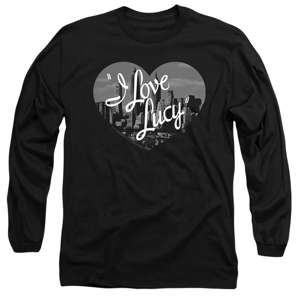I Love Lucy Nostaic City Mens Long Sleeve Shirt Black