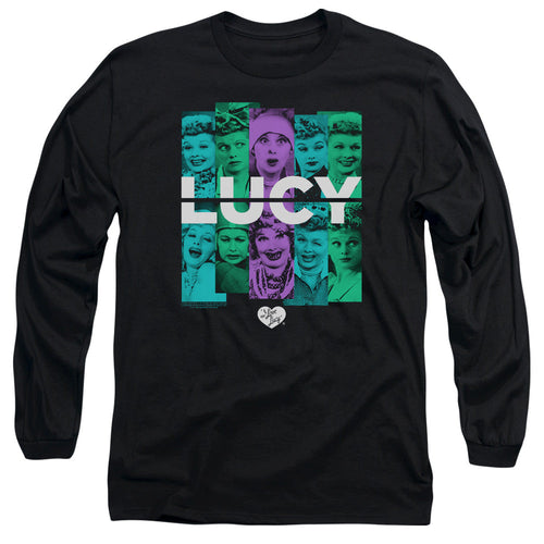 I Love Lucy Shades of Lucy Mens Long Sleeve Shirt Black