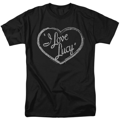 I Love Lucy Glitter Logo Mens T Shirt Black