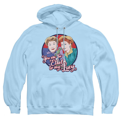 I Love Lucy Ethel To My Lucy Mens Hoodie Light Blue