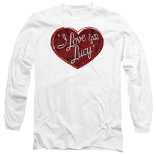 Load image into Gallery viewer, I Love Lucy Red Glitter 75 Mens Long Sleeve Shirt White Officially Licensed
