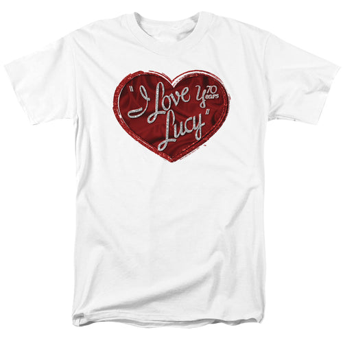 I Love Lucy Red Glitter 75 Mens T Shirt White
