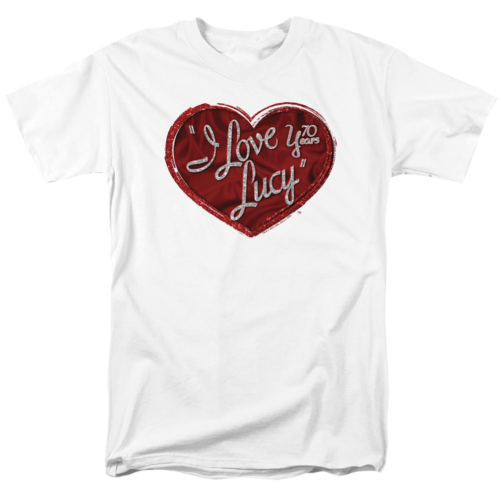 I Love Lucy Red Glitter 75 Mens T Shirt White