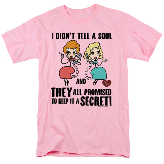 I Love Lucy Gossip Promises Mens T Shirt Pink