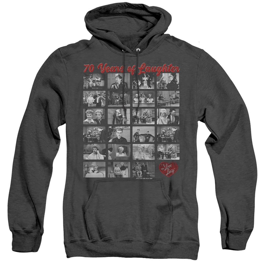 I Love Lucy Film Strip Heather Mens Hoodie Black