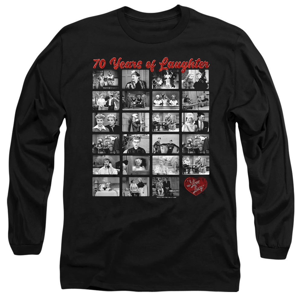 I Love Lucy Film Strip Mens Long Sleeve Shirt Black Officially Licensed