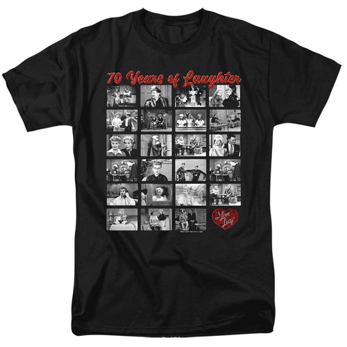 I Love Lucy Film Strip Mens T Shirt Black