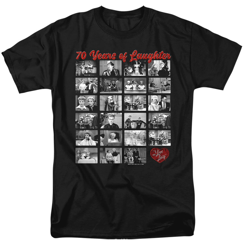 I Love Lucy Film Strip Mens T Shirt Black