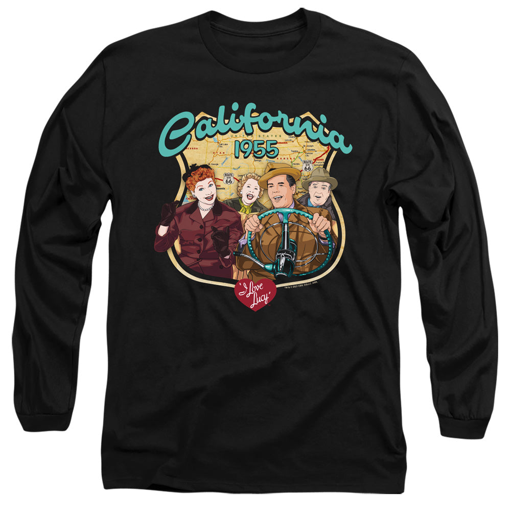 I Love Lucy Road Trip Mens Long Sleeve Shirt Black Officially Licensed