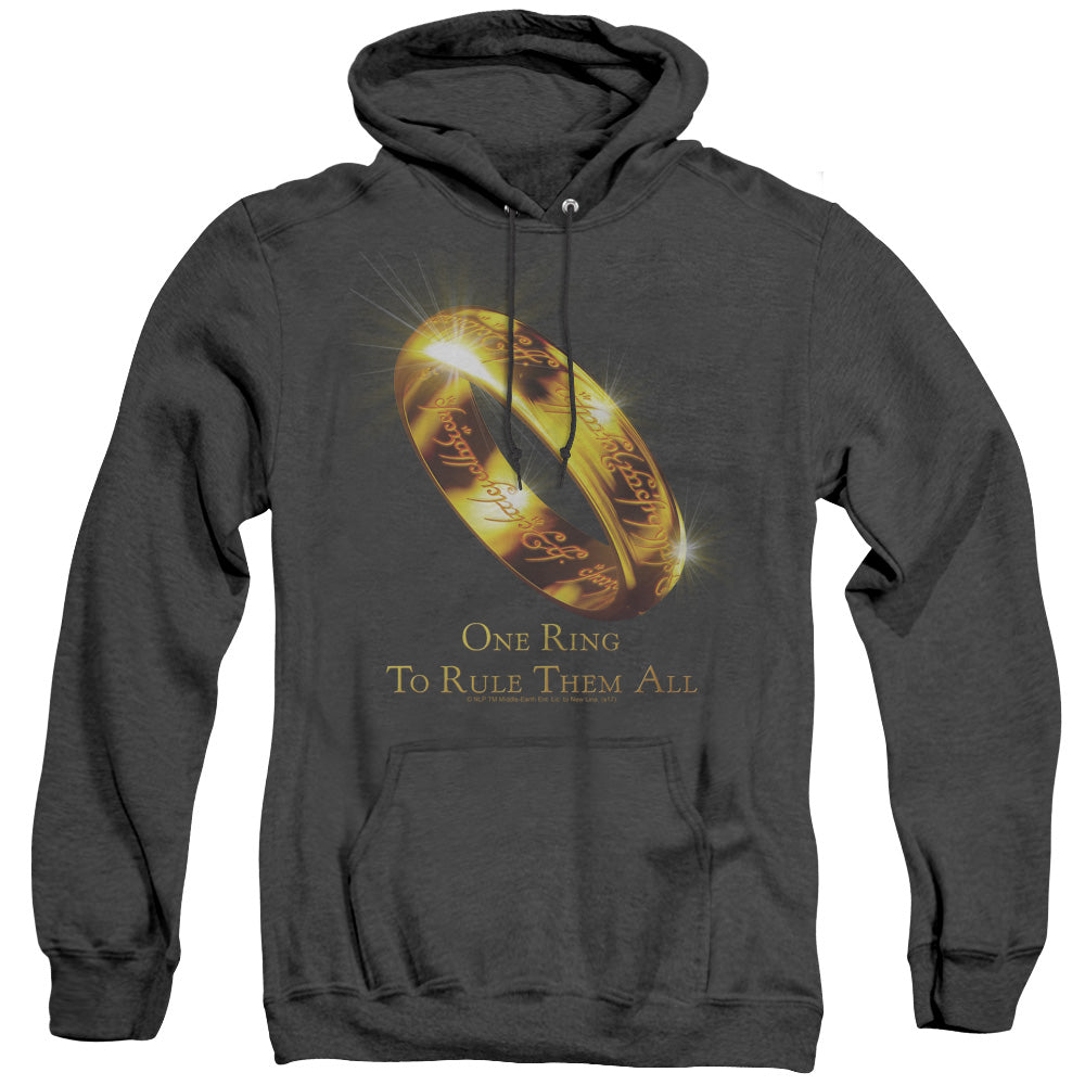 Lord Of The Rings One Ring To Rule Them All Heather Mens Hoodie Black