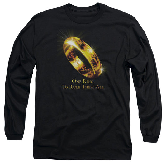 Lord Of The Rings One Ring To Rule Them All Mens Long Sleeve Shirt Black Officially Licensed