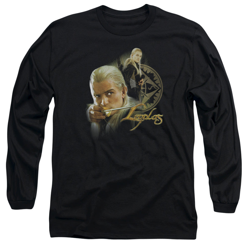 Lor Legolas Mens Long Sleeve Shirt Black Officially Licensed