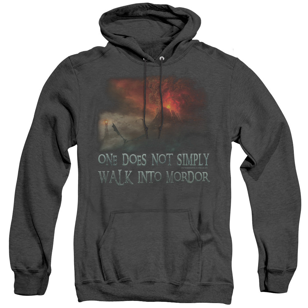 Lor Walk In Mordor Heather Mens Hoodie Black