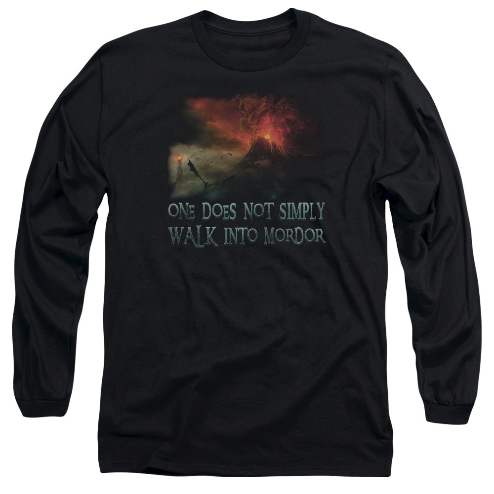 Lor Walk In Mordor Mens Long Sleeve Shirt Black Officially Licensed