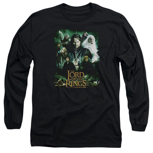 Lord Of The Rings Hero Group Mens Long Sleeve Shirt Black Officially Licensed