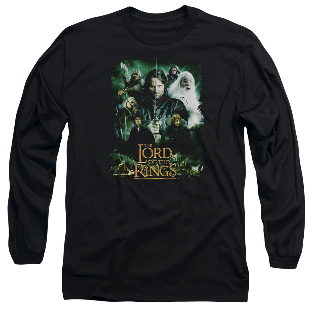 Lord Of The Rings Hero Group Mens Long Sleeve Shirt Black Officially Licensed