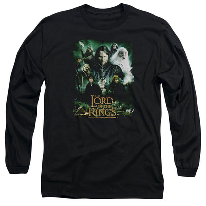 Lord Of The Rings Hero Group Mens Long Sleeve Shirt Black Officially Licensed