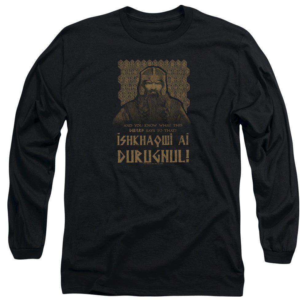 Lord Of The Rings Ishkhaqwi Durugnul Mens Long Sleeve Shirt Black Officially Licensed