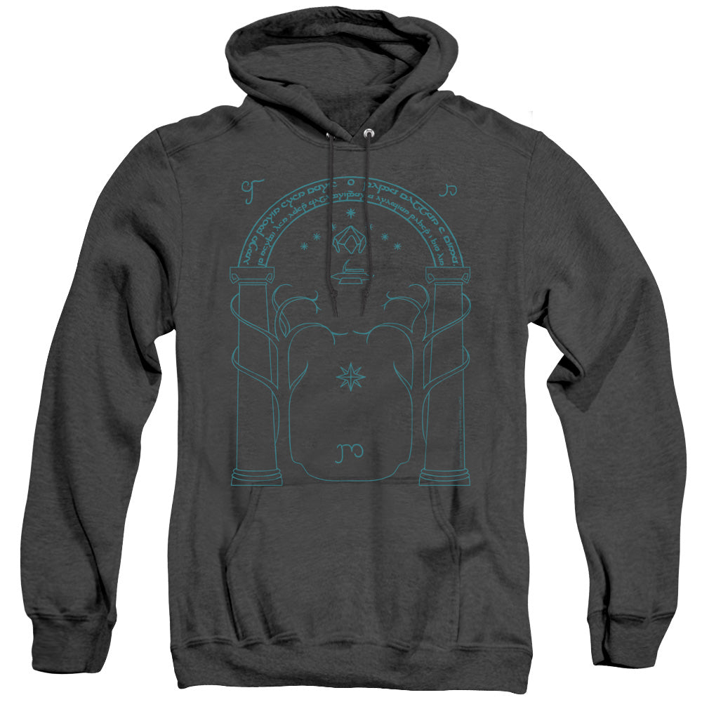Lord Of The Rings Doors Of Durin Heather Mens Hoodie Black