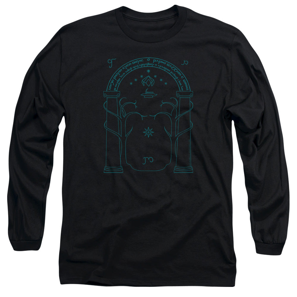 Lord Of The Rings Doors Of Durin Mens Long Sleeve Shirt Black Officially Licensed