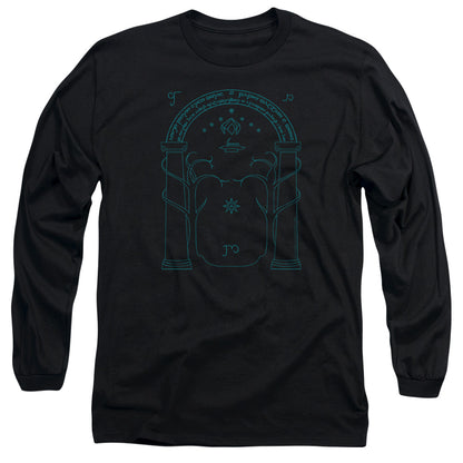 Lord Of The Rings Doors Of Durin Mens Long Sleeve Shirt Black Officially Licensed