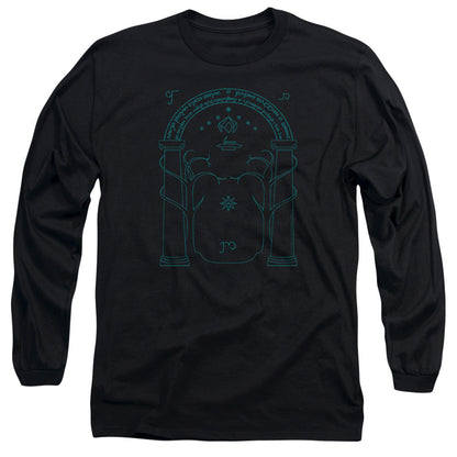 Lord Of The Rings Doors Of Durin Mens Long Sleeve Shirt Black Officially Licensed