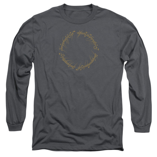 Lord Of The Rings One Ring Mens Long Sleeve Shirt Charcoal Officially Licensed