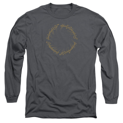 Lord Of The Rings One Ring Mens Long Sleeve Shirt Charcoal Officially Licensed