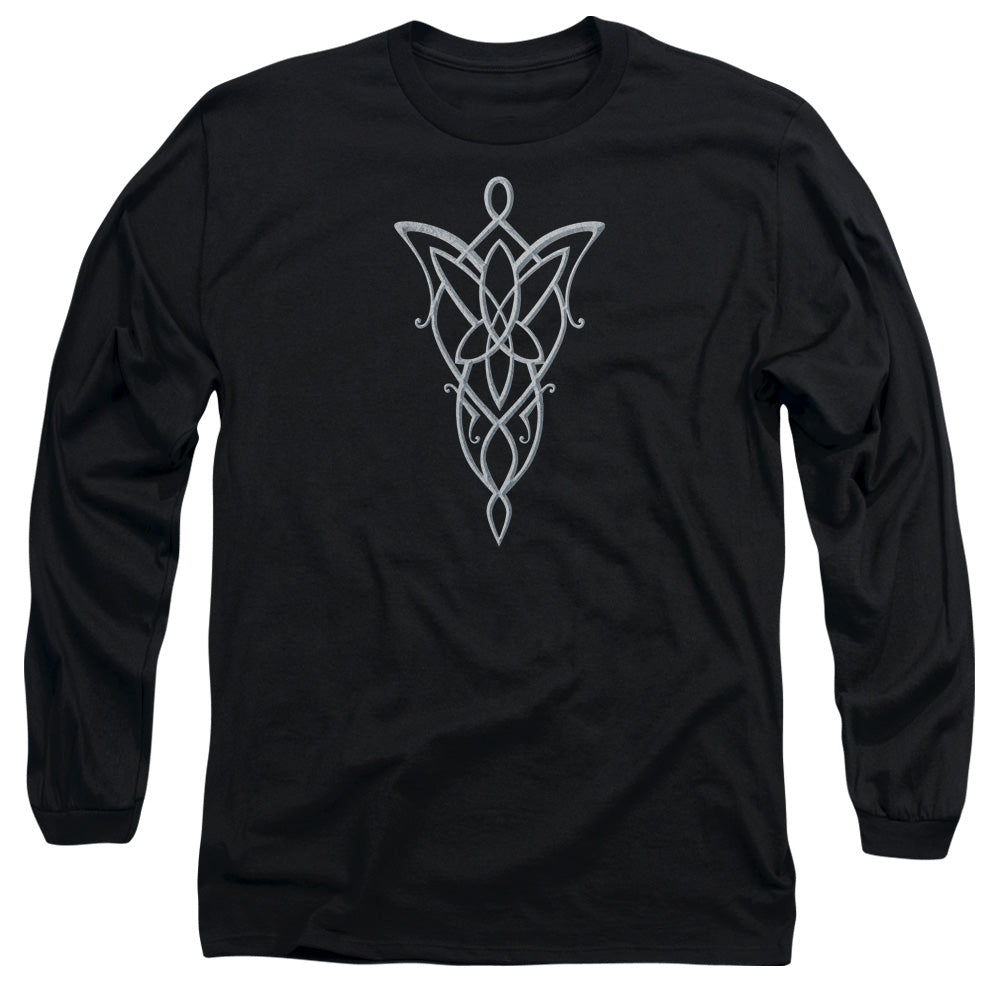 Lord Of The Rings Arwen Necklace Mens Long Sleeve Shirt Black Officially Licensed