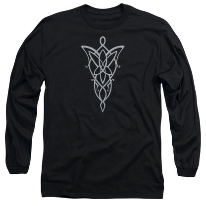 Lord Of The Rings Arwen Necklace Mens Long Sleeve Shirt Black Officially Licensed