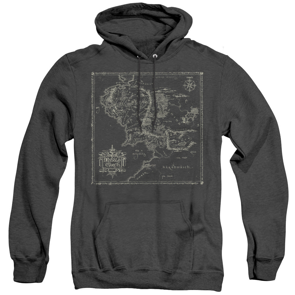 Lord Of The Rings Map of Me Heather Mens Hoodie Black