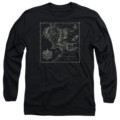 Lord Of The Rings Map Of Me Mens Long Sleeve Shirt Black Officially Licensed