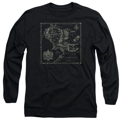Lord Of The Rings Map Of Me Mens Long Sleeve Shirt Black Officially Licensed