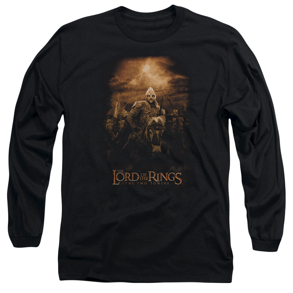 Lor Riders Of Rohan Mens Long Sleeve Shirt Black Officially Licensed