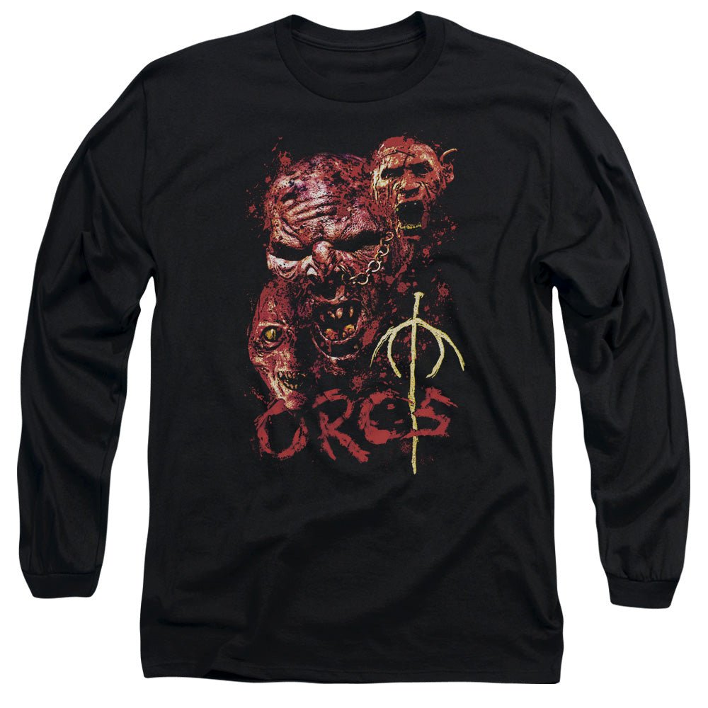 Lor Orcs Mens Long Sleeve Shirt Black Officially Licensed