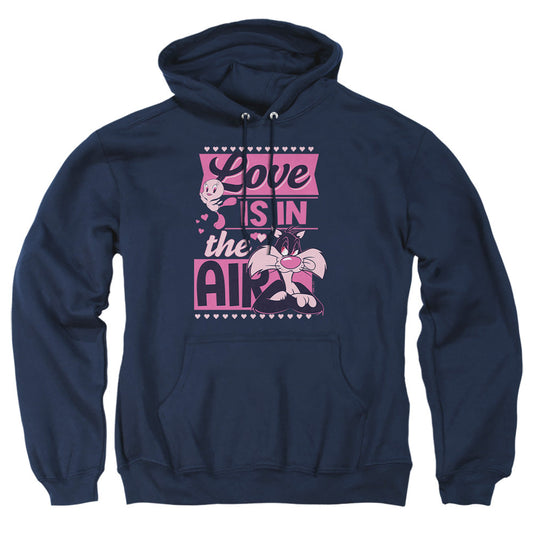 Looney Tunes Valentine'S Day Tweety Sylvester Love In The Air Mens Hoodie Navy