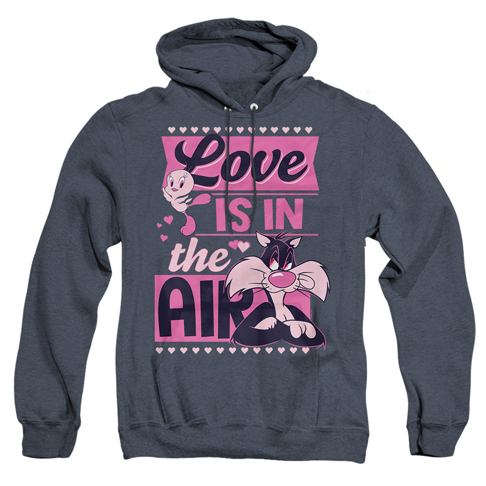 Looney Tunes Valentine'S Day Tweety Sylvester Love In The Air Heather Mens Hoodie Navy