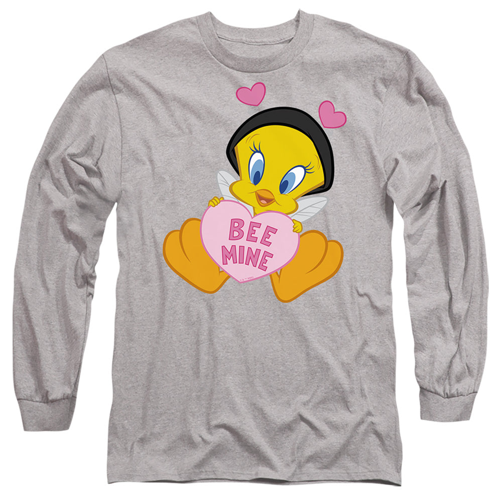 Looney Tunes Valentine'S Day Tweety Bee Mine Mens Long Sleeve Shirt Athletic Heather Officially Licensed