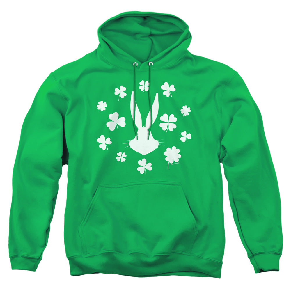 Looney Tunes Bugs Bunny St. Patrick'S Clover Silhouette Mens Hoodie Kelly Green