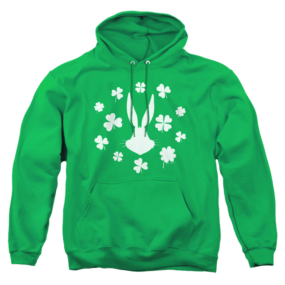 Looney Tunes Bugs Bunny St. Patrick'S Clover Silhouette Mens Hoodie Kelly Green