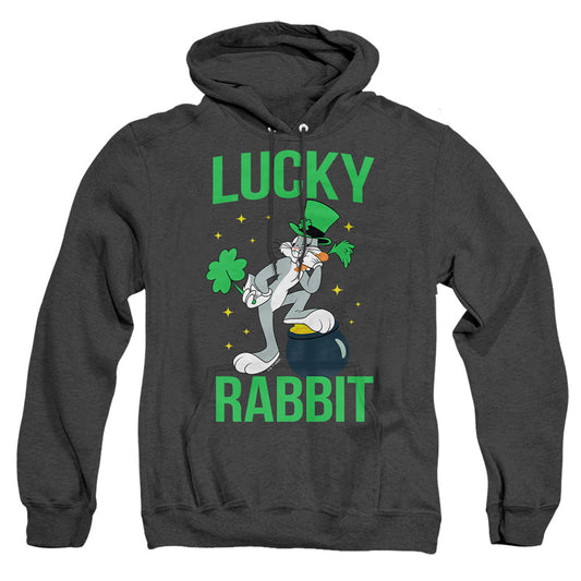 Looney Tunes Bugs Bunny St. Patrick'S Lucky Rabbit Heather Mens Hoodie Black