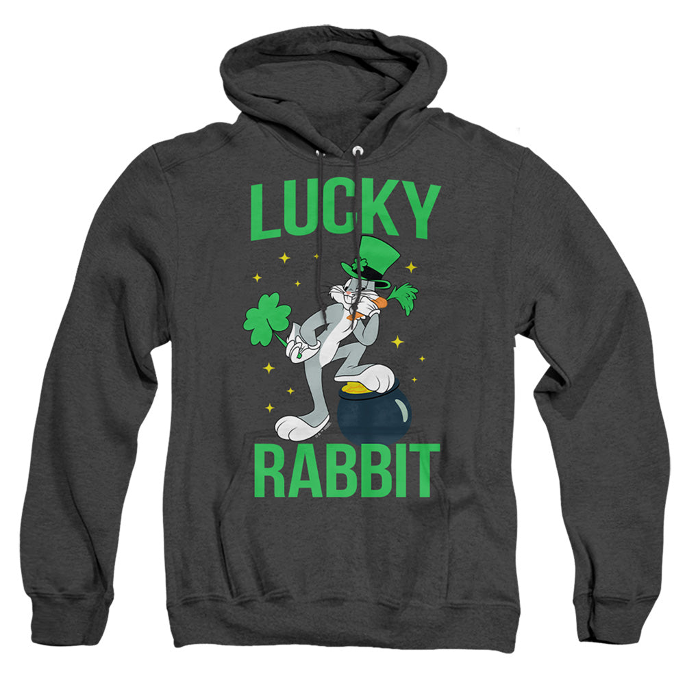 Looney Tunes Bugs Bunny St. Patrick'S Lucky Rabbit Heather Mens Hoodie Black