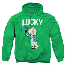 Load image into Gallery viewer, Looney Tunes Porky Pig St. Patrick&#39;S Lucky Mens Hoodie Kelly Green

