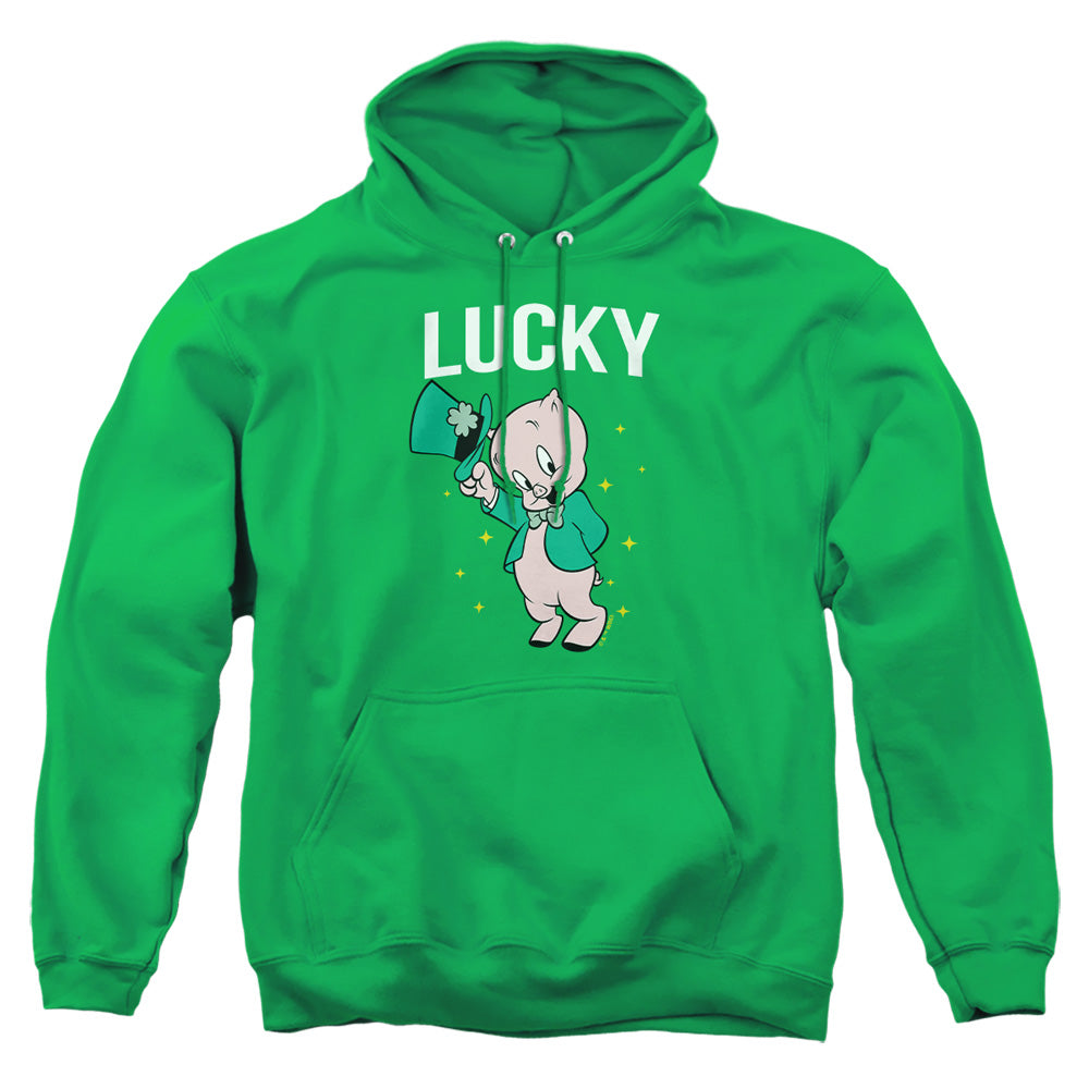 Looney Tunes Porky Pig St. Patrick'S Lucky Mens Hoodie Kelly Green